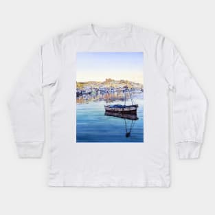 El Puerto Pesquero, Almeria. The Fishing Port Of Almeria Kids Long Sleeve T-Shirt
